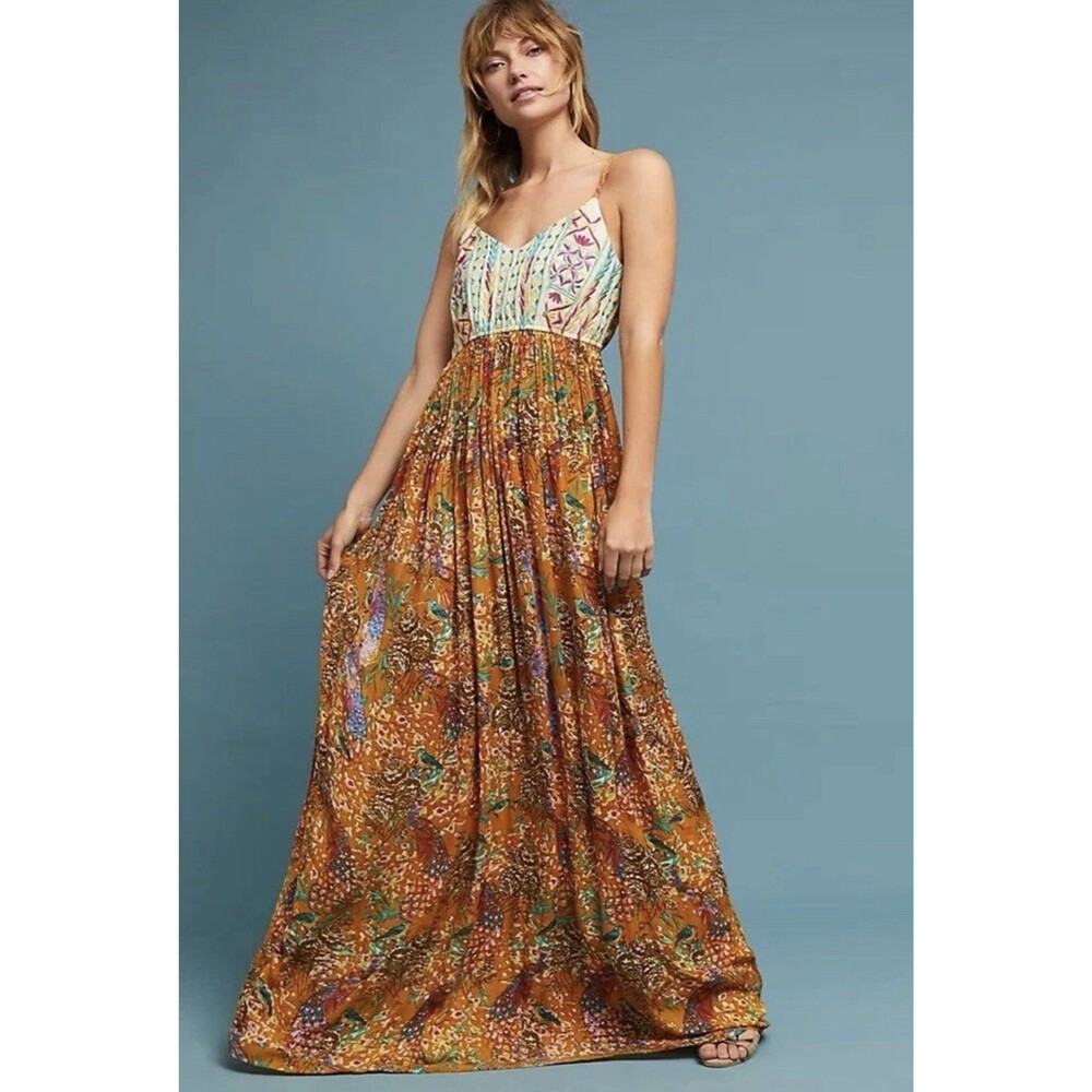 Raga Parkland Maxi Dress Anthropologie Women's Size Small Bohemian Festival